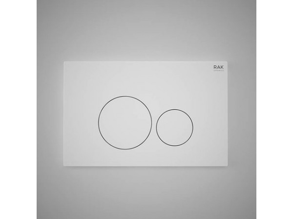 RAK CERAMICS Przycisk spłukujący okrąg 23,6x15,2x1,2cm, biały matt.
