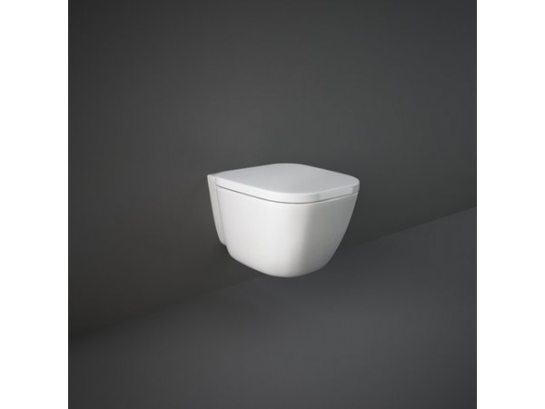 RAK CERAMICS Zestaw One Miska WC podwieszana 52x37 cm, rimless + deska standard bez w/o, biały połysk. 