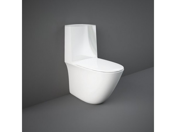 RAK CERAMICS Zestaw Sensation Kompact: Miska WC rimless 62x38 cm + zbiornik do kompaktu + deska WC wolnoopadająca.