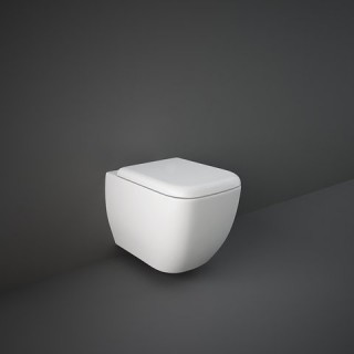 RAK CERAMICS Zestaw Metropolitan Miska WC podwieszana 53x34 cm, rimless, biały połysk + deska WC standardowa bez wolnego opadu.