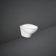 RAK CERAMICS Zestaw Morning Miska WC 52x37 cm podwieszana, rimless, biały połysk + deska WC slim wolnoopadająca.