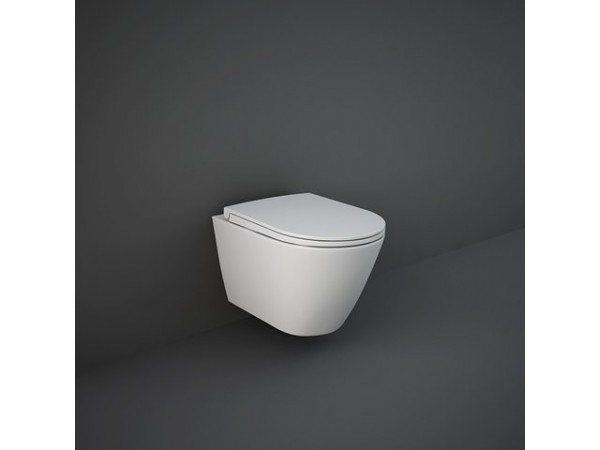 RAK CERAMICS Zestaw Feeling Miska WC podwieszana Rimless 52x36 cm, deska WC, FEEL1SET, biały mat.
