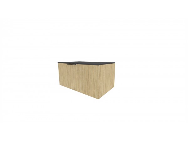 Wooden Szafka wisząca z umywalką podblatową, 100x38,5x50cm
