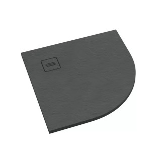 Brodzik kompozytowy Stabilsound Plus® Protos Grey Stone 90x90x3,5 cm R55, półokrągły