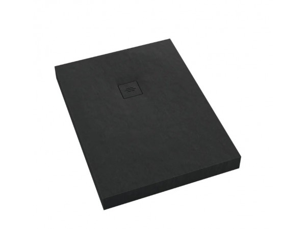 Schedpol Schedline Collection Brodzik akrylowy NonLimits Black Stone 90x100x12 cm, prostokątny